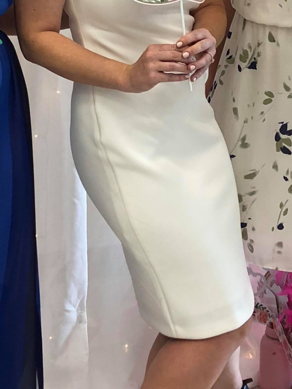 Michael Kors Cream Cold-Shoulder Midi Dress - Picture 8 of 8